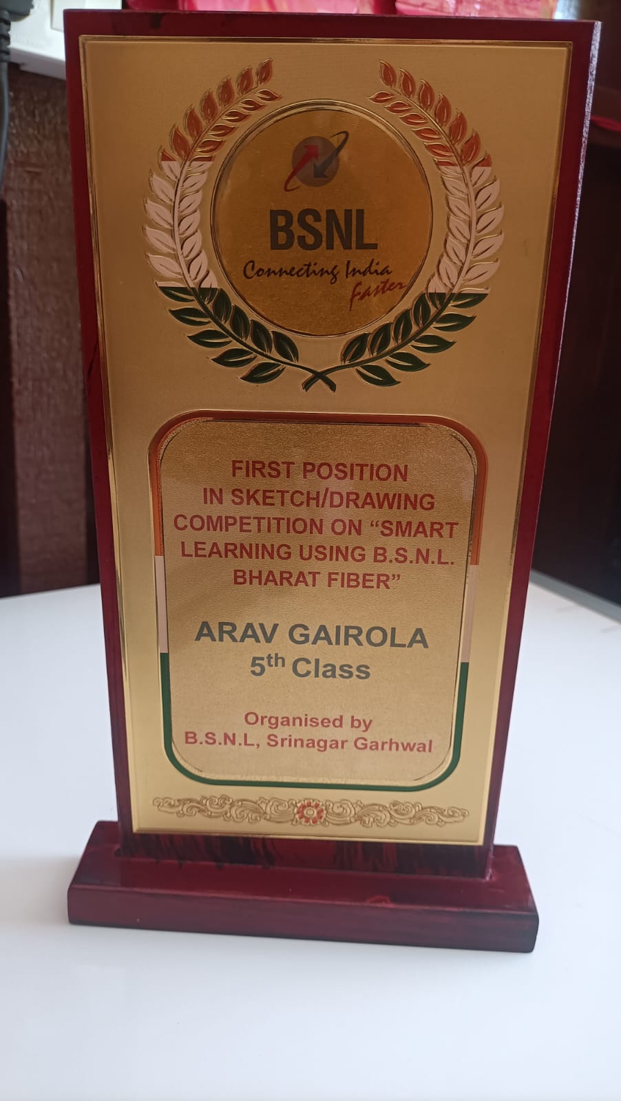 BSNL द्वारा आयोजित स्कैच ड्राईंग प्रतियोगिता में नन्हें आरव ने मारी बाजी, प्रथम स्थान किया प्राप्त