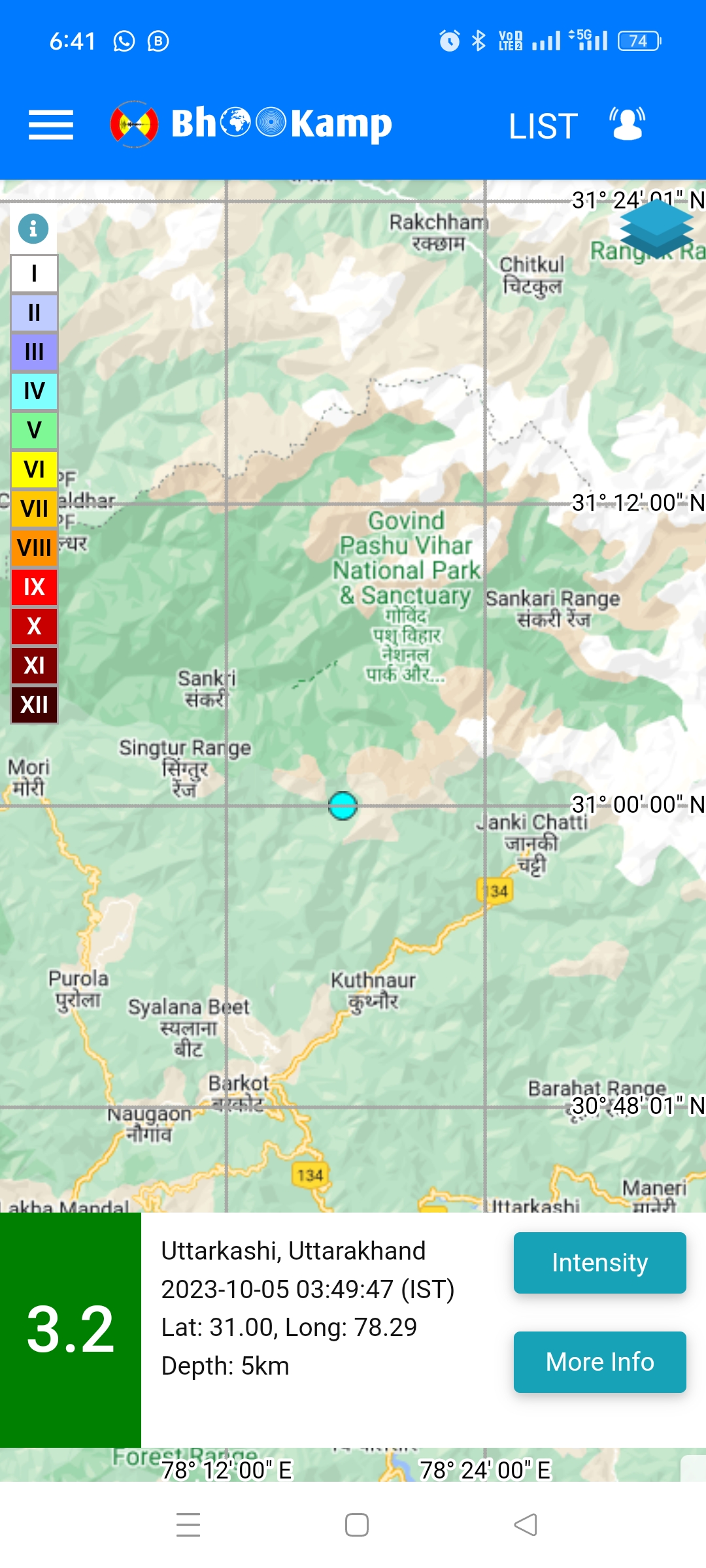 उत्तराखंड : फिर आया भूकंप, यहां महसूस किए गए झटके, इतनी थी तीव्रता