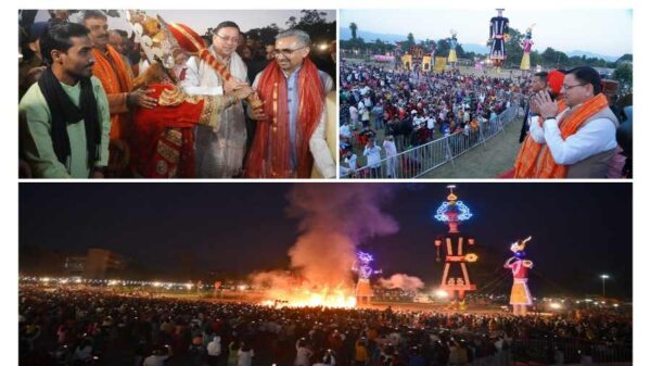 परेड ग्राउण्ड में आयोजित दशहरा महोत्सव में शामिल हुए मुख्यमंत्री पुष्कर सिंह धामी, कहा – विजयदशमी का पर्व हमारे सामाजिक मूल्यों का है प्रतिबिंब