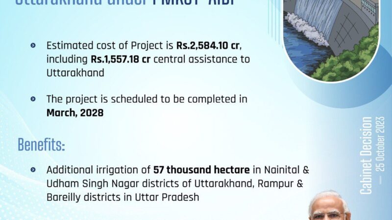 जमरानी बांध परियोजना को मिली केंद्रीय कैबिनेट की मंजूरी, सीएम धामी निरंतर रहे हैं प्रयासरत, मुख्यमंत्री ने प्रधानमंत्री नरेंद्र मोदी का जताया आभार