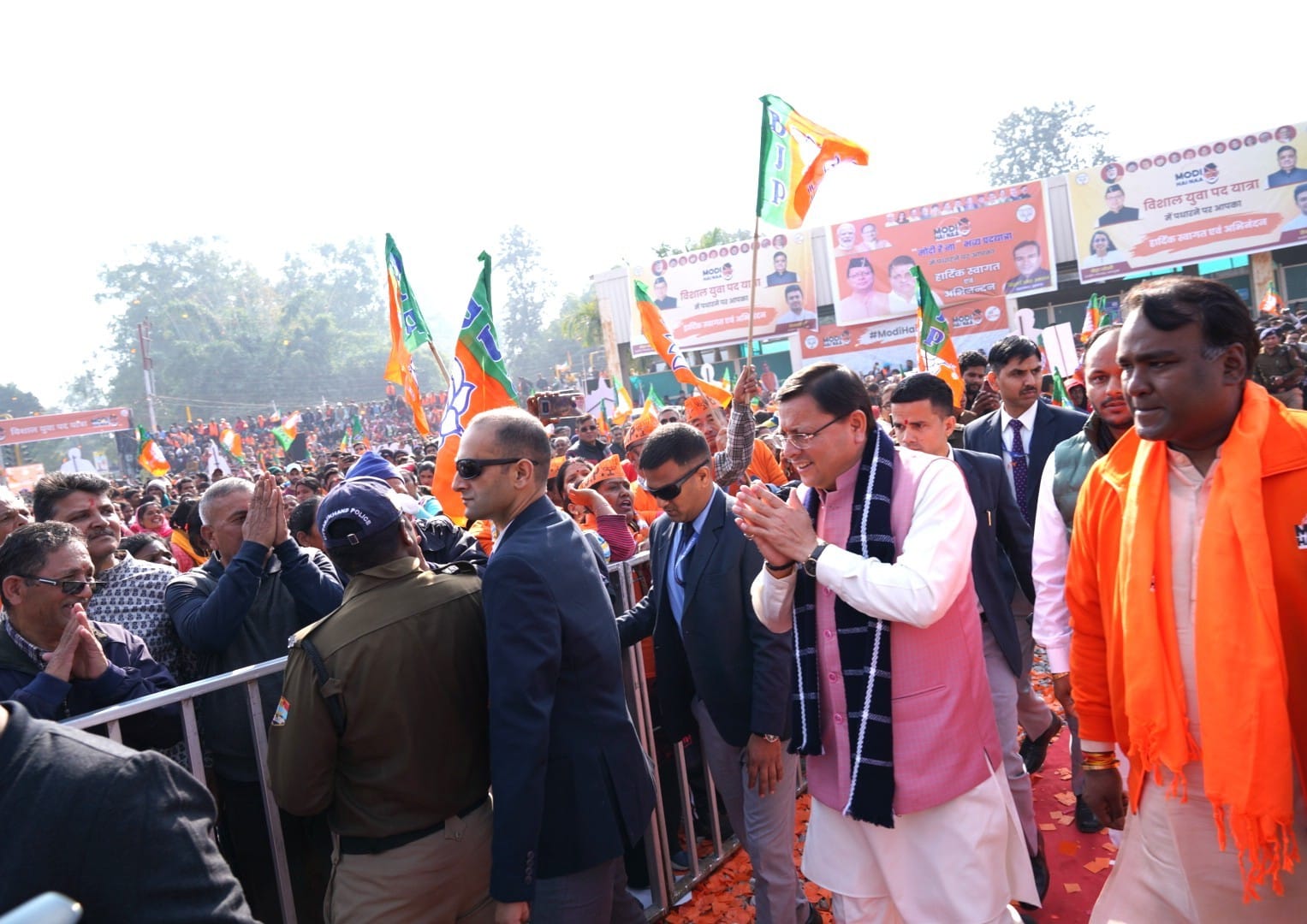 मुख्यमंत्री पुष्कर सिंह धामी ने विशाल युवा पद यात्रा कार्यक्रम में किया प्रतिभाग, कहा उत्तराखंड में लैंड जिहाद और लव जिहाद के खिलाफ की गई है सख्त कार्रवाई