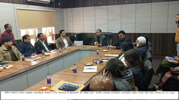 उपाध्यक्ष उत्तराखण्ड अल्पसंख्यक आयोग मजहर नईम नवाब ने ली जनपद स्तरीय अधिकारियों की बैठक, अल्पसंख्यक कल्याण योजनाओं एवं संचालित योजनाओं के क्रियान्वयन की समीक्षा कर दिए निर्देश, इनका किया स्पष्टीकरण तलब