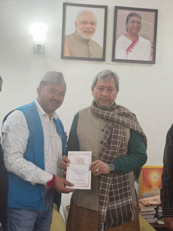 बीकेटीसी उपाध्यक्ष किशोर पंवार ने श्री कुबेर मंदिर महायज्ञ- श्रीमद्भभागवत कथा के लिए सांसद गढ़वाल तीरथ सिंह रावत को दिया आमंत्रण