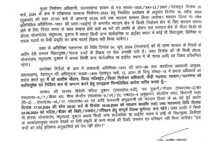 उत्तराखंड में तीन दिन नहीं बिकेगी शराब