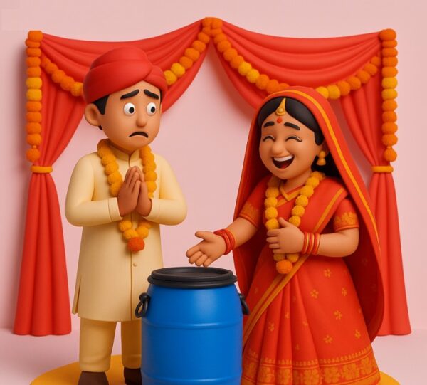 वरमाला से पहले पहुंचा “नीला ड्रम”, दूल्हा घबराया, दुल्हन हंसी में लोटपोट