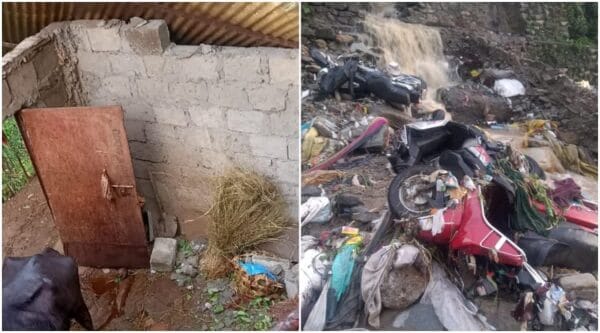 रुद्रप्रयाग : यहां हुई  बारिश, दोपहिया वाहन बहे, मकानों को पैदा हुआ खतरा