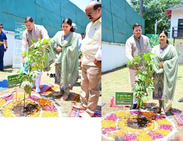 सीएम पुष्कर सिंह धामी ने विश्व पर्यावरण दिवस के अवसर पर मुख्यमंत्री आवास में “एक पेड़ मां के नाम” अभियान के अंतर्गत किया पौधारोपण