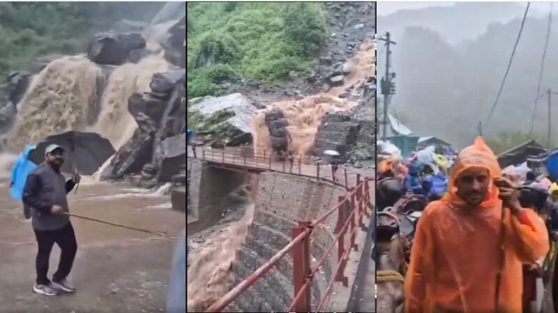 भूस्खलन से केदारनाथ पैदल मार्ग बाधित, यात्रा अस्थायी रूप से स्थगित ..…