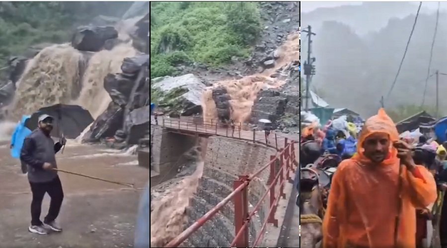 भूस्खलन से केदारनाथ पैदल मार्ग बाधित, यात्रा अस्थायी रूप से स्थगित ..…