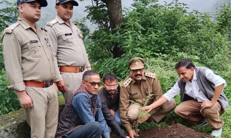 ग्रामीणों के साथ वन विभाग ने किया पौधरोपण