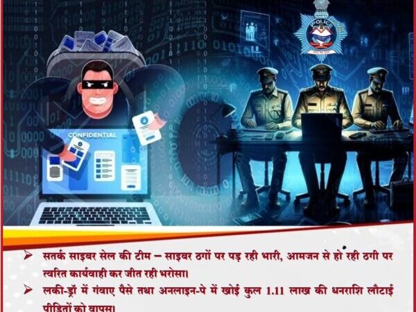 पुलिस ने लकी – डॉ में गंवाए पैसे व आनलाइन पे में खोई धनराशि लौटाई पीड़ितों को वापस