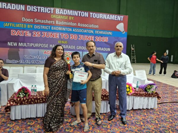 देहरादून जिला बैडमिंटन : अरिहंत तमोली ने जीता अंडर-13 सिंगल्स खिताब