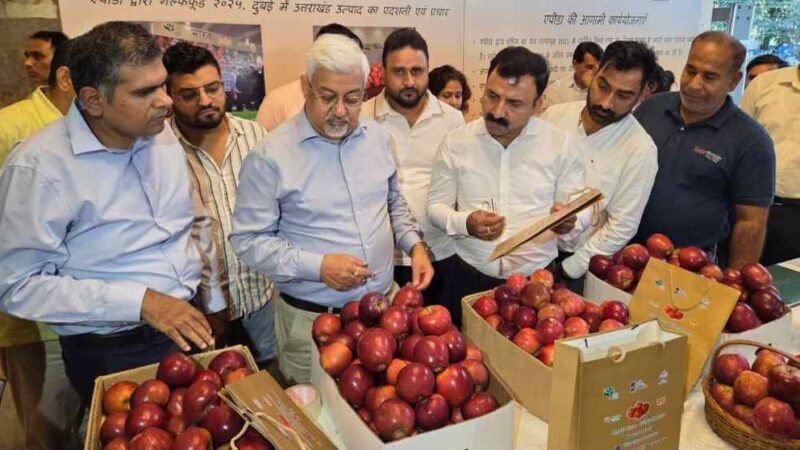 देहरादून से दुबई के लिए 1.2 मीट्रिक टन गढ़वाली सेब (किंग रोट) की पहली परीक्षण खेप रवाना