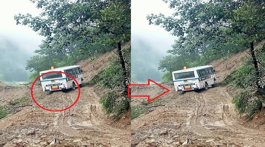 बड़ा हादसा टला : रोडवेज बस फिसलकर लटकी, हर्षिल घाटी का पैदल संपर्क भी कटा
