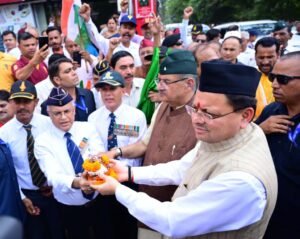 मुख्यमंत्री पुष्कर सिंह धामी ने किया शहीद सम्मान यात्रा दो का शुभारम्भ