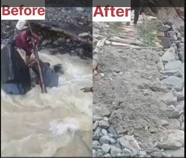 डीएम नितिका खण्डेलवाल के सख्त निर्देशों का असर, निरीक्षण के 48 घंटे के भीतर तैयार हुआ अस्थाई पुल गेंवली, स्थानीय लोगों को मिली बड़ी राहत