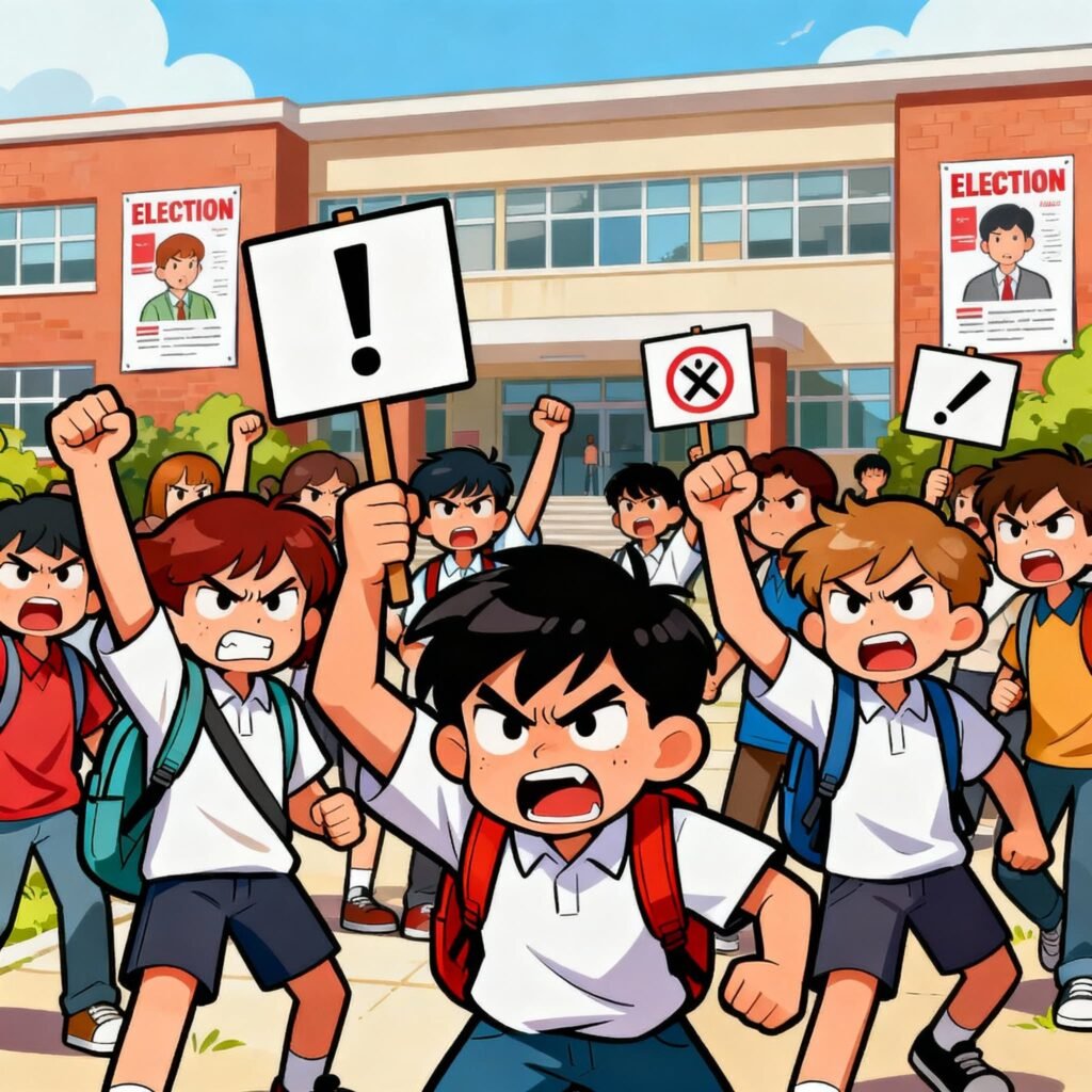 छात्र संघ चुनाव में नियमों की अनदेखी पर भड़के छात्र 
