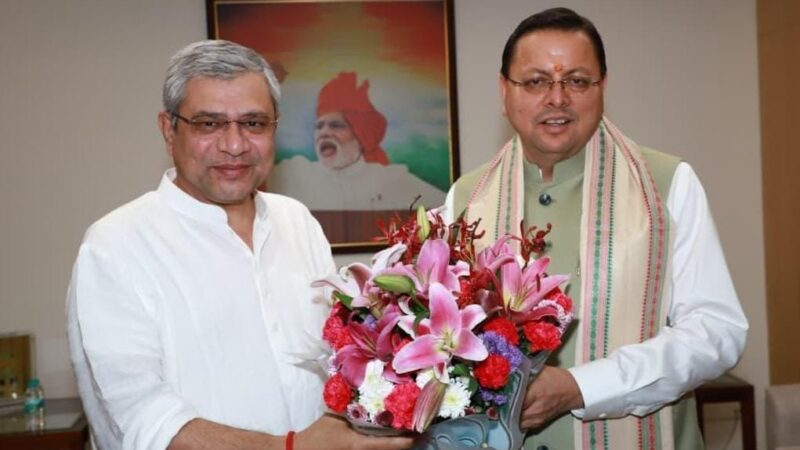 मुख्यमंत्री पुष्कर सिंह धामी ने केन्द्रीय रेल मंत्री अश्विनी वैष्णव से की भेंट, उत्तराखण्ड में रेल अवसंरचना के विकास पर की चर्चा