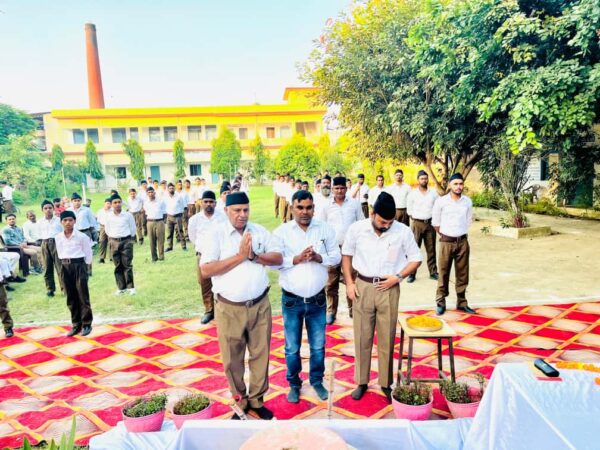 संघ शताब्दी वर्ष में समाज परिवर्तन का आह्वान, लाठरदेवा मंडल में विजय दशमी उत्सव संपन्न