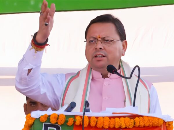 सिवान बिहार में सीएम धामी का भाजपा प्रत्याशी मंगल पांडेय के पक्ष में रोडशो