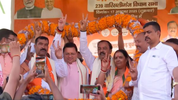 सीएम धामी ने वारसलीगंज में अरुणा देवी के समर्थन में की जनसभा, कहा – लालू-राबड़ी के समय था जंगलराज, नितिश के समय मंगलराज