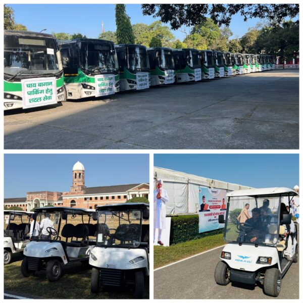 जिला प्रशासन की योजना से नहीं लगा जाम, गोल्फ कार्ट और स्मार्ट सिटी बसों से आसान हुआ आवागमन