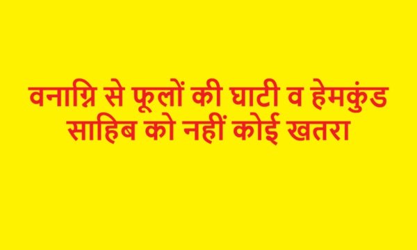 वनाग्नि से फूलों की घाटी व हेमकुंड साहिब को नहीं कोई खतरा – डीएफओ दूबे