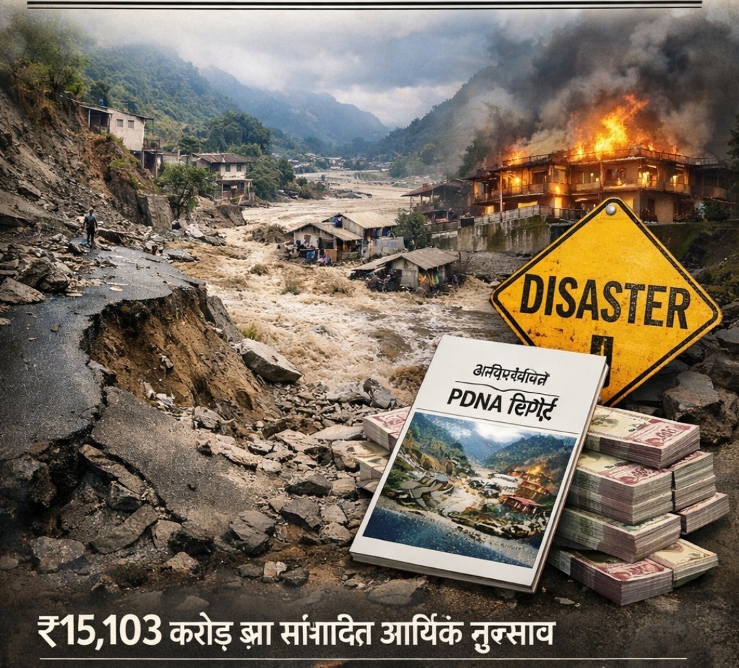 उत्तराखंड ने NDMA को सौंपी PDNA रिपोर्ट : 2025 की आपदाओं से ₹15,103 करोड़ का आर्थिक प्रभाव