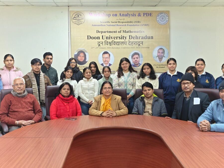अनुसंधान नेशनल रिसर्च फाउंडेशन द्वारा दून विश्वविद्यालय में ‘एनालिसिस और पीडीई’ पर दो दिवसीय कार्यशाला का आयोजन