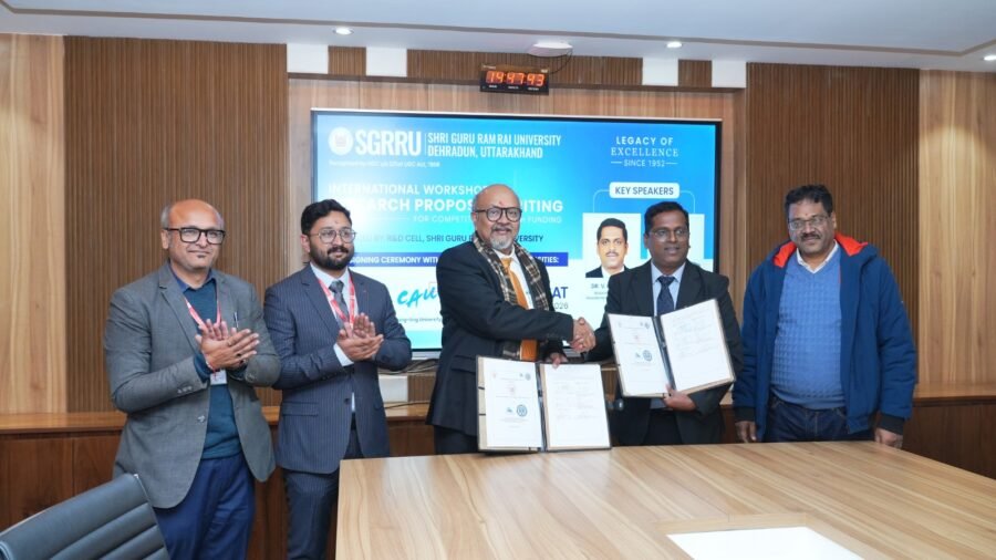 SGRRU में वैश्विक अनुसंधान अनुदान पर अन्तर्राष्ट्रीय कार्यशाला में विशेषज्ञों ने दिखाई वैश्विक तस्वीर, दक्षिण कोरिया के प्रतिष्ठित योन्सेई विश्वविद्यालय के साथ श्री गुरु राम राय विश्वविद्यालय ने किया एमओयू साइन