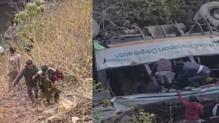 उत्तराखंड में बड़ा बस हादसा :  हिमाचल रोडवेज की बस गहरी खाई में गिरी, 30 से अधिक यात्री थे सवार