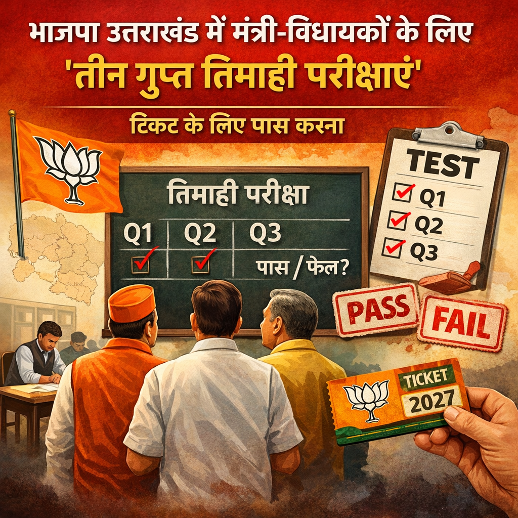 भाजपा उत्तराखंड में मंत्री-विधायकों के लिए ‘तीन गुप्त तिमाही परीक्षाएं’, टिकट के लिए पास करना अनिवार्य