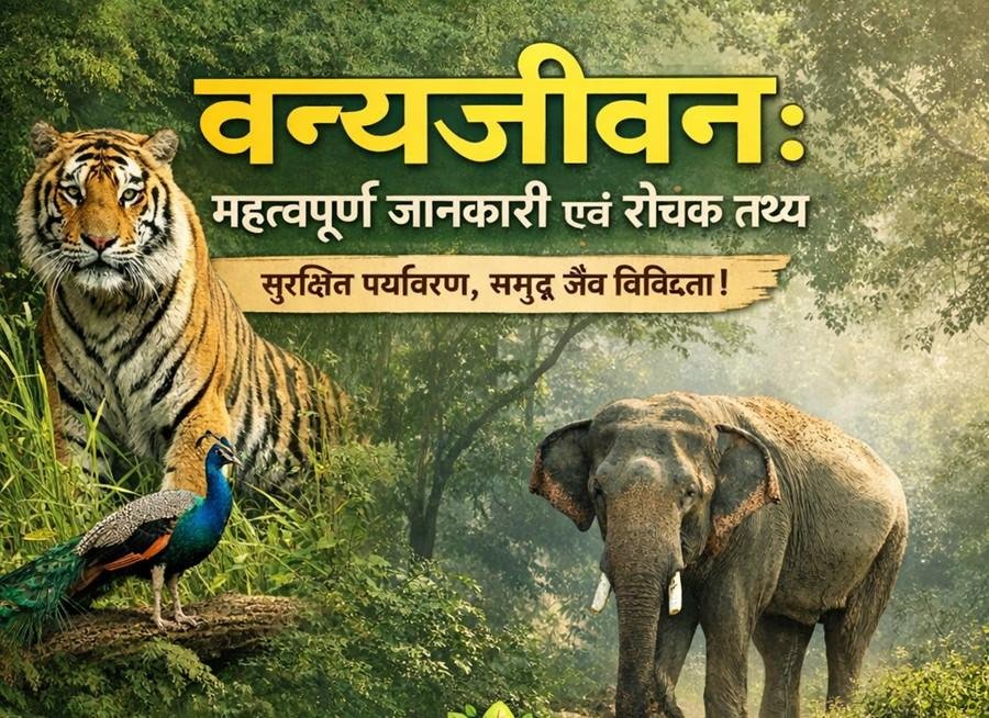 वन्यजीवन के बारें में महत्वपूर्ण जानकारी एवं रोचक तथ्य ………