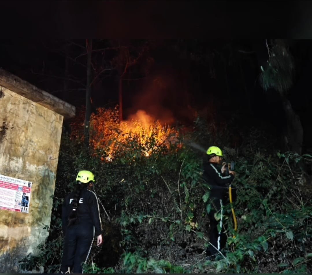 एसएसबी फायरिंग रेंज के पास जंगल में लगी आग, फायर सर्विस टीम की त्वरित कार्यवाही से समय रहते बड़ा हादसा टला