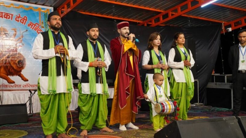 प्राचीन माँ अम्बिका देवी मंदिर राजपुर में माता के भजनों और जागर पर झूमे भक्तगण