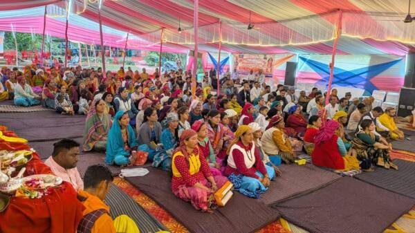 नगाणगांव में श्रीमद्भागवत कथा का दिव्य आयोजन, आयुष कृष्ण नयन महाराज के प्रवचनों से श्रद्धालु भावविभोर