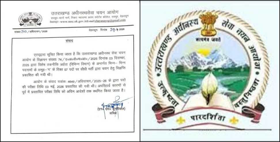UKSSSC भर्ती परीक्षा स्थगित, युवाओं को बड़ा झटका