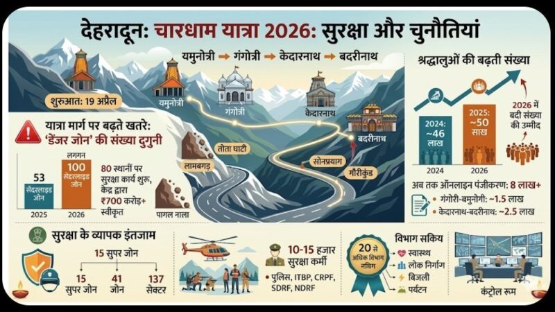 चारधाम यात्रा 2026 : बढ़ती श्रद्धालुओं की संख्या के बीच ‘डेंजर जोन’ बने बड़ी चुनौती