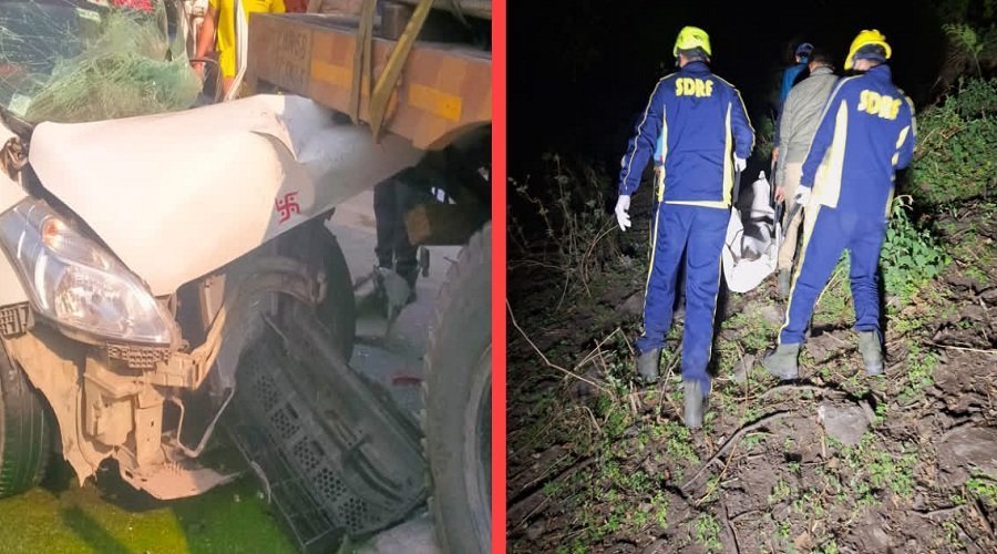 उत्तराखंड : ट्रक से टकराई कार, महिला की मौत, 7 घायल, खाई में गिरने से युवक की मौत