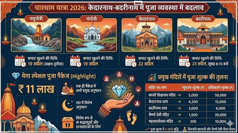 चारधाम यात्रा 2026 : केदारनाथ-बदरीनाथ में पूजा व्यवस्था में बदलाव, पहली बार 11 लाख का ‘मेगा स्पेशल पूजा’ पैकेज तैयार