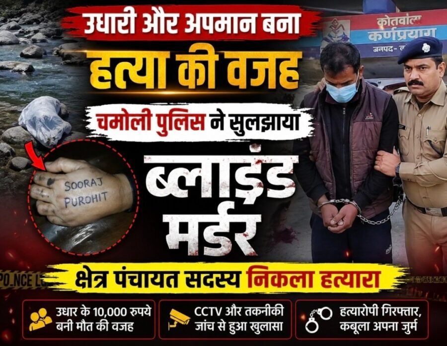 उत्तराखंड :  चमोली में ब्लाइंड मर्डर का खुलासा, क्षेत्र पंचायत सदस्य गिरफ्तार