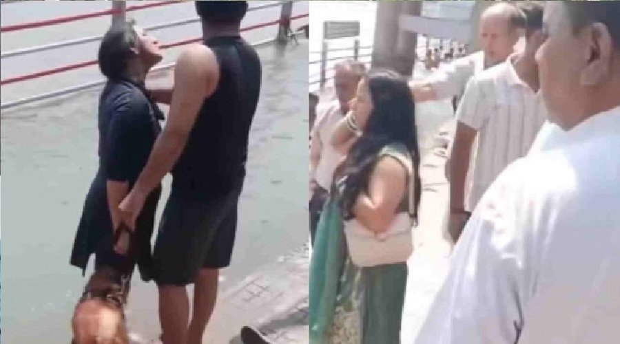 हरिद्वार में आस्था से खिलवाड़, गंगा नहलाया कुत्ता, डंडे से मारी मछलियां, लोगों भारी में रोष