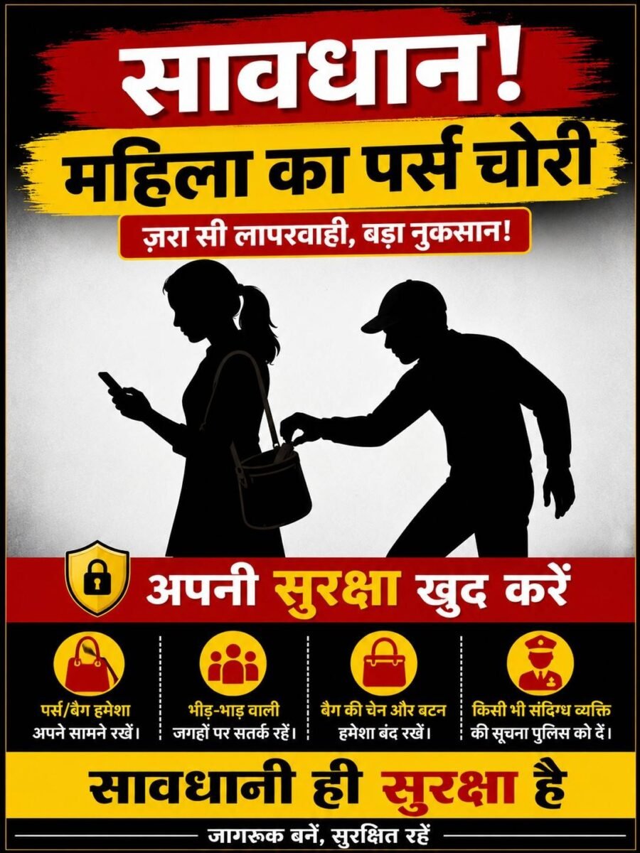 मैजिक ऑटो में सफर कर रही महिला का ज्वेलरी पर्स चोरी, पुलिस जांच में जुटी
