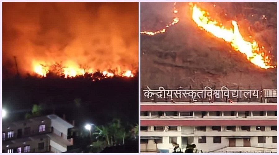 उत्तराखंड : जंगल की भीषण आग से दहशत, इस यूनिवर्सिटी के परिसर तक पहुंचीं लपटें