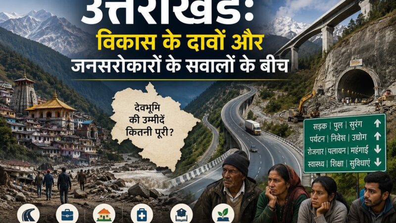 उत्तराखंड : विकास के दावों और जनसरोकारों के सवालों के बीच