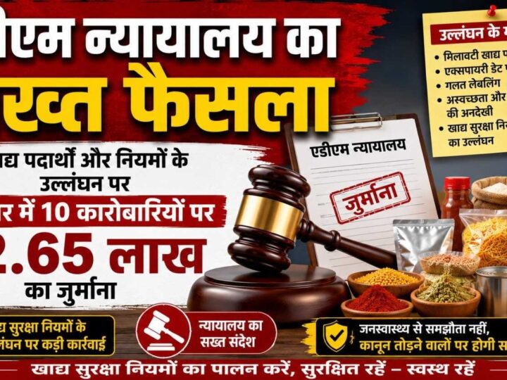 एडीएम न्यायालय का खाद्य पदार्थ और नियमों के उल्लंघन पर सख्त फैसला, हरिद्वार में 10 कारोबारियों पर ₹2.65 लाख का जुर्माना