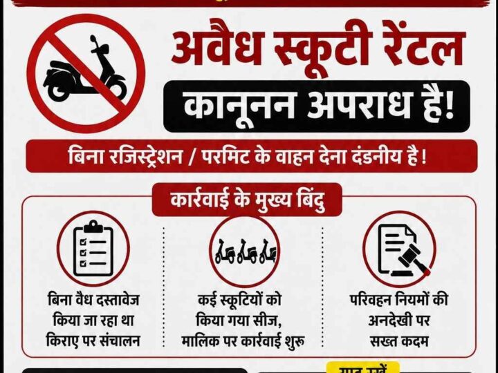 ग्राहक बनकर पहुंचे परिवहन विभाग के कर्मचारी, पिथौरागढ़ में अवैध स्कूटी रेंटल कारोबार का भंडाफोड़