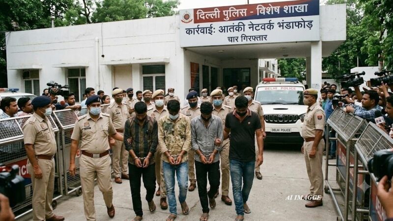 दिल्ली पुलिस की बड़ी कार्रवाई : ISI समर्थित आतंकी नेटवर्क का भंडाफोड़, दिल्ली-पंजाब से चार आरोपी गिरफ्तार