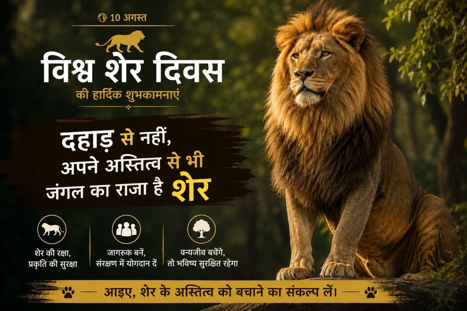 दहाड़ से नहीं, अपने अस्तित्व से भी जंगल का राजा है शेर