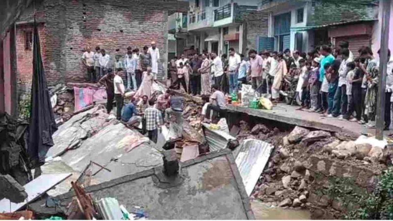 उत्तराखंड : तेज बारिश से करगी ग्रांट में दो दुकान और एक मकान ढहा, लोगों में दहशत